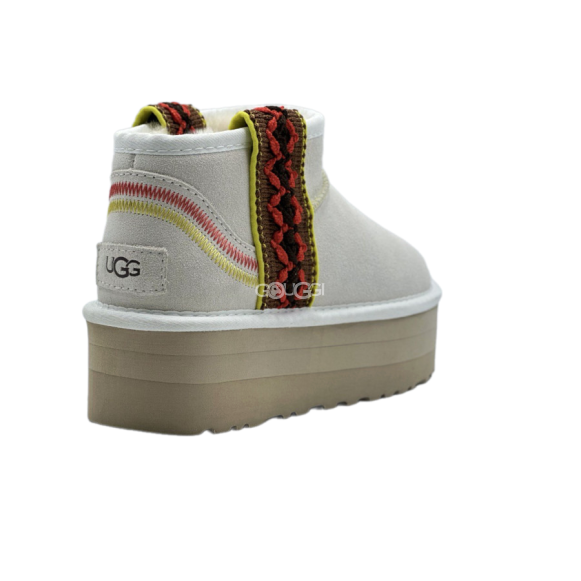 Classic Ultra Mini Braid Plat Boot White