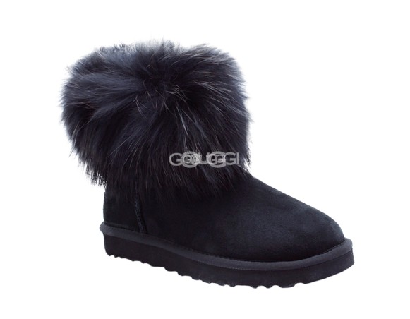 Mini Fox Fur Black